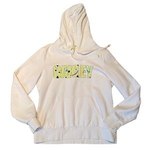 Oakley Y2K 2000s Graphic Pullover Hoodie Neon Yellow
